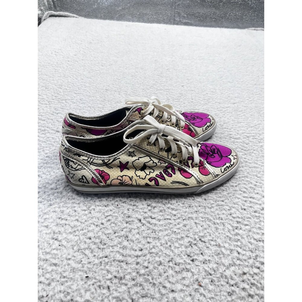 Coach Tennis Shoes Womens 10 B Dee Daisy Floral Print Canvas Sneaker - Picture 5 of 10